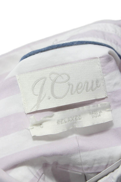 J Crew Womens White Striped Collared Button-Up Cotton Long Sleeve Blouse Size 0