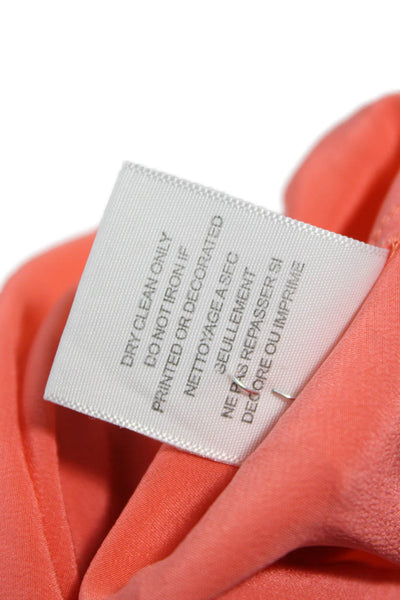 Equipment Femme Mens 2 Piece Suit Orange Silk Collared Long Sleeve Size XS