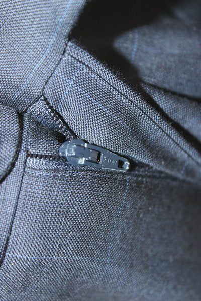 Canali Mens 2 Piece Dark Blue Wool Check Suit Size 56