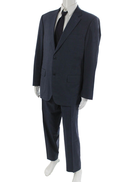 Canali Mens 2 Piece Dark Blue Wool Suit Size 56