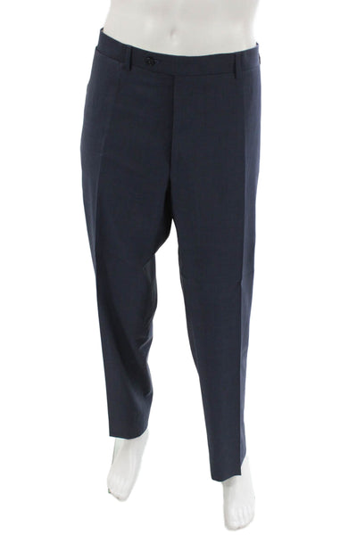 Canali Mens 2 Piece Dark Blue Wool Suit Size 56