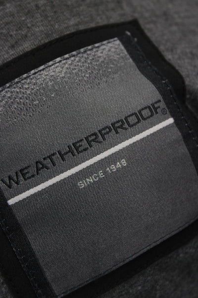 Weatherproof Mens Black Windbreaker Drawstring High Neck Long Sleeve Size XL