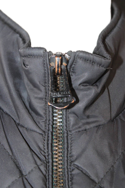 Cole Haan Mens Quilted Jacket Black Nylon High Neck Zip Size XL