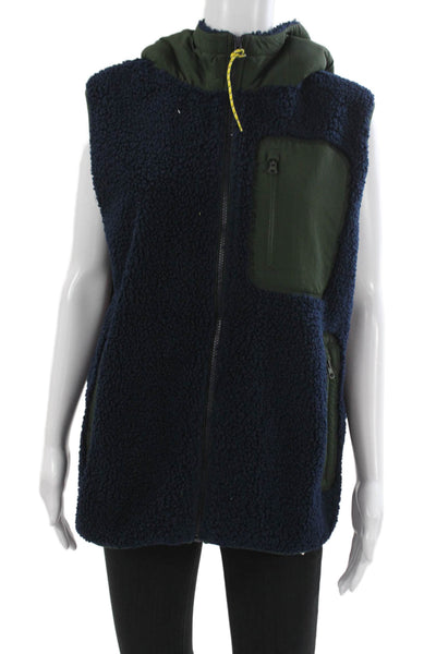 JW Anderson Unisex Dark Blue High Neck Drawstring Vest Polyester Size M