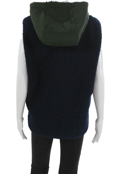 JW Anderson Unisex Dark Blue High Neck Drawstring Vest Polyester Size M