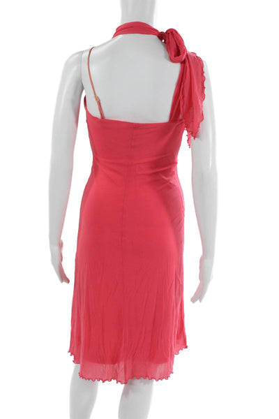 Betsey Johnson Womens Slip Dress Pink V Neck Knee Length Size M
