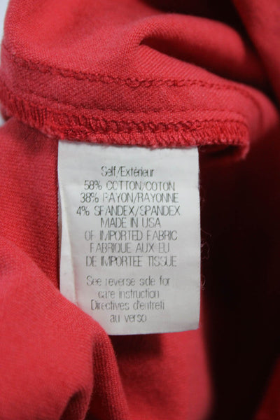 Theory Womens Sheath Dress Red Sleeveless Knee Length Round Neck Zip Size 10