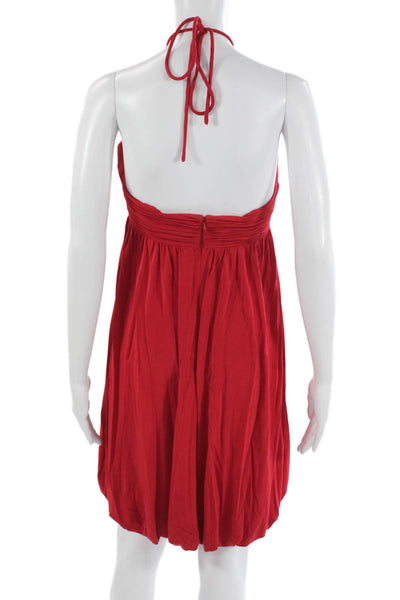 Cache Women Sundress Red Tie Sleeveless Knee Length Beach Polyester Size 6