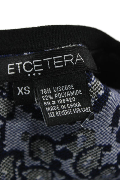 Etcetera Womens Sweater Dress Black V-Neck Short Sleeve Knee Length Size XS