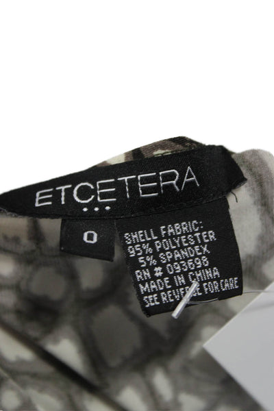 Etcetera Womens Wrap Dress Beige Snake V Neck 3/4 Sleeve Knee Length Tie Size 0
