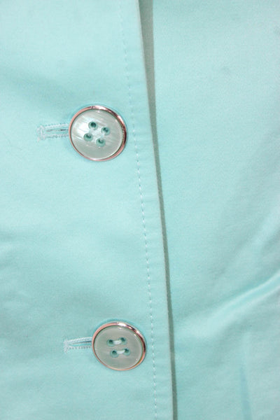 Carlisle Women Light Blue Button Blazer 3/4 Sleeve Size 0 Petite