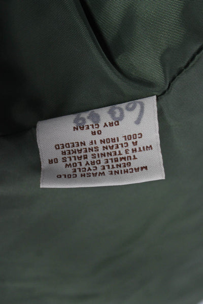 Michael Michael Kors Womens Green Puffer Jacket High Neck Snap Size L