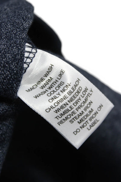 Roundtree & Yorke Mens Pullover Mock Neck Zip Dark Blue Big & Tall Size 2XL