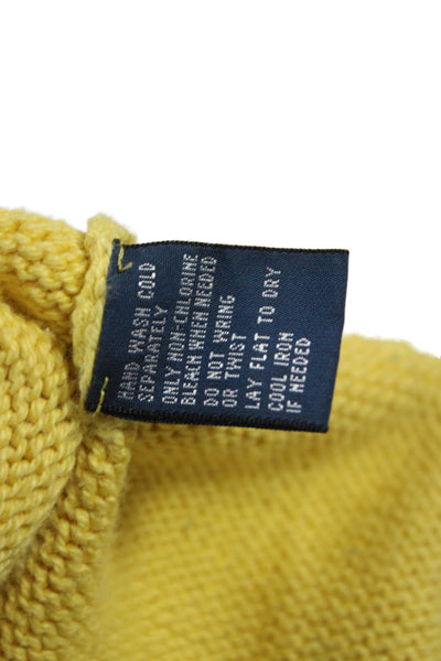 Polo Ralph Lauren Mens Yellow Pima Cotton Mock Neck Zip Pullover Size M