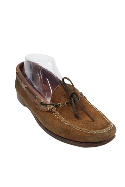 Polo Ralph Lauren Mens Slip On Round Toe Suede Loafers Brown Size 9D