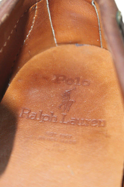 Polo Ralph Lauren Mens Slip On Round Toe Suede Loafers Brown Size 9D