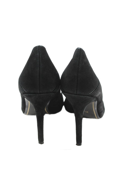 Charles Jourdan Paris Womens Slip On Stiletto Pointed Toe Pumps Black Suede 7