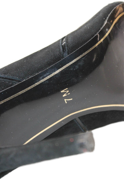 Charles Jourdan Paris Womens Slip On Stiletto Pointed Toe Pumps Black Suede 7