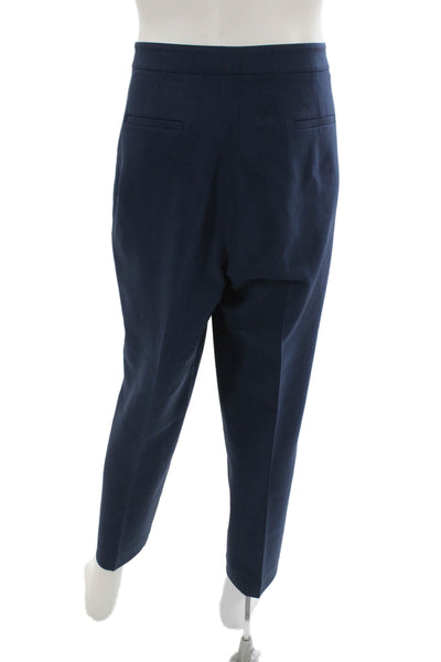 Lafayette 148 New York Women Ankle Dress Pants Dark Blue Wool Size 38