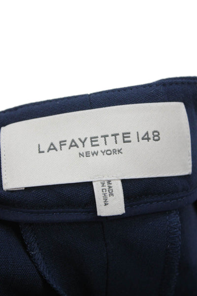 Lafayette 148 New York Women Ankle Dress Pants Dark Blue Wool Size 38