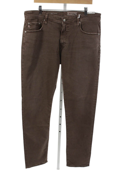 AG Adriano Goldschmied Mens Skinny Tapered Brown Jeans Size 36