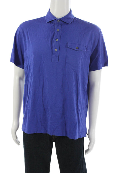 Polo Ralph Lauren Mens Cotton Short Sleeve Polo Shirt Blue Size L