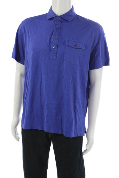 Polo Ralph Lauren Mens Cotton Short Sleeve Polo Shirt Blue Size L