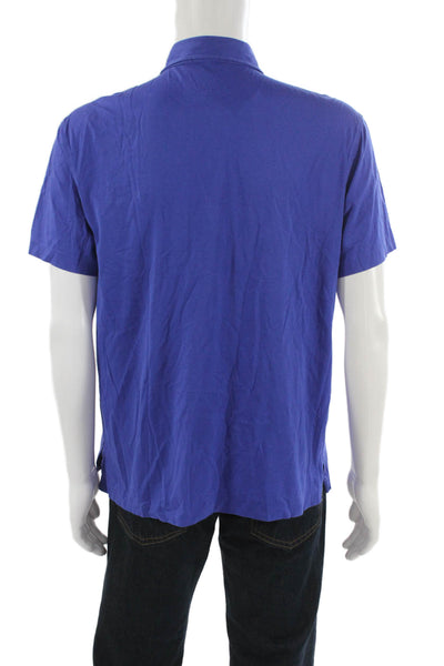 Polo Ralph Lauren Mens Cotton Short Sleeve Polo Shirt Blue Size L