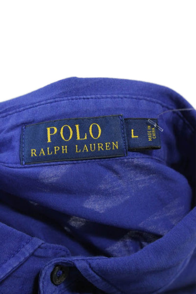 Polo Ralph Lauren Mens Cotton Short Sleeve Polo Shirt Blue Size L