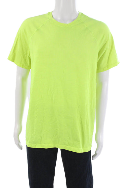 Lululemon Mens Yellow Polyester Short Sleeve Crew Neck T-Shirt Size M