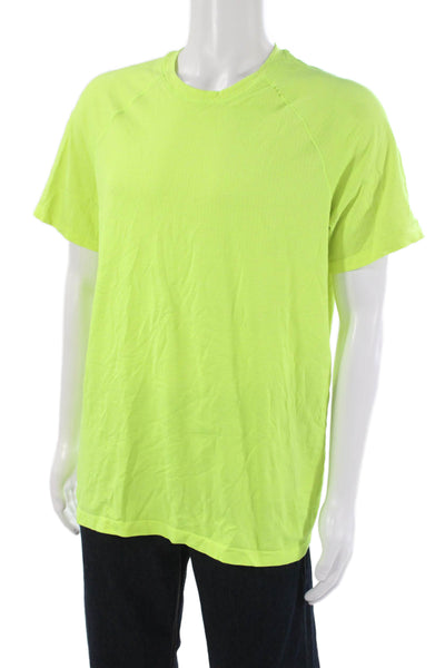 Lululemon Mens Yellow Polyester Short Sleeve Crew Neck T-Shirt Size M