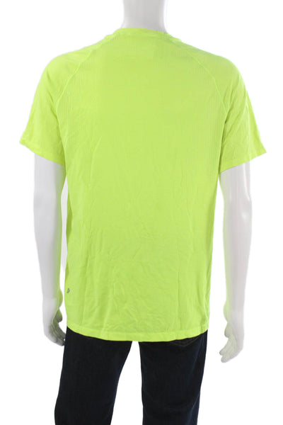 Lululemon Mens Yellow Polyester Short Sleeve Crew Neck T-Shirt Size M
