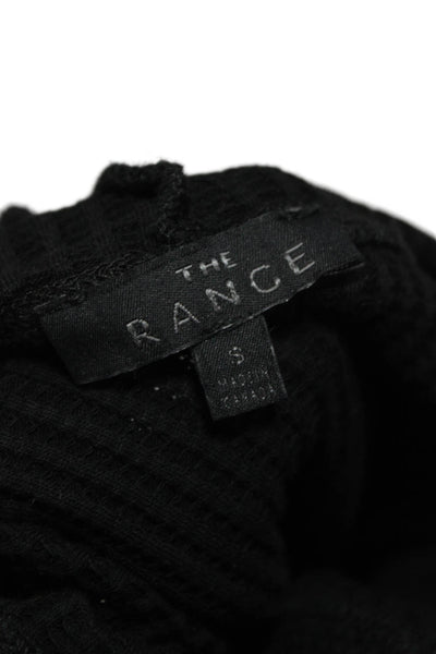 The Range Unisex Gothic Black Mock Neck Pullover Sweater 98% Cotton Size S