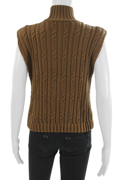 Zara Unisex Turtleneck Sleeveless Pullover Vest Brown Size S