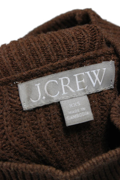 J Crew Unisex Brown Pullover Mock Neck Sweater Long Sleeve Size 2XS