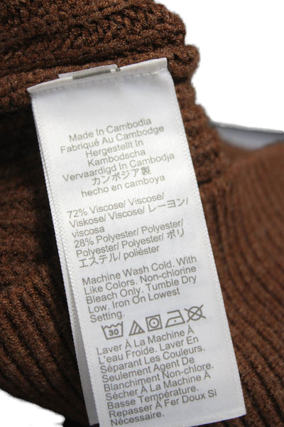 J Crew Unisex Brown Pullover Mock Neck Sweater Long Sleeve Size 2XS