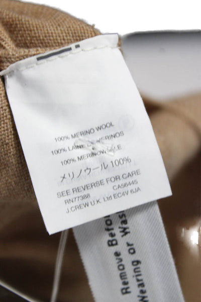 J Crew Unisex Tan Merino Wool Crewneck Pullover Sweater Size XS