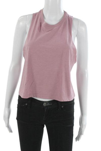 Bella + Canvas Womens Cropped Pink Heather CVC Crewneck Tank Size S