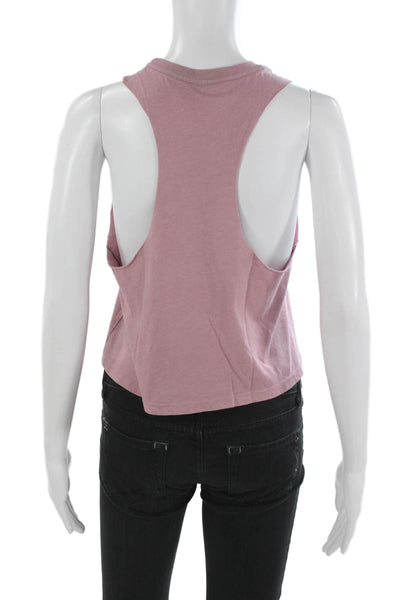 Bella + Canvas Womens Cropped Pink Heather CVC Crewneck Tank Size S
