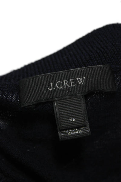 J Crew Womens Dark Blue Wool Alpaca Blend Crew Neck Pullover Size XS