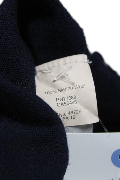 J Crew Womens Dark Blue Wool Alpaca Blend Crew Neck Pullover Size XS