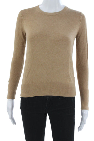 Zara Knit Unisex Beige Pullover Sweater Crew Neck Long Sleeve Size S