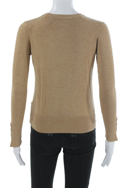 Zara Knit Unisex Beige Pullover Sweater Crew Neck Long Sleeve Size S