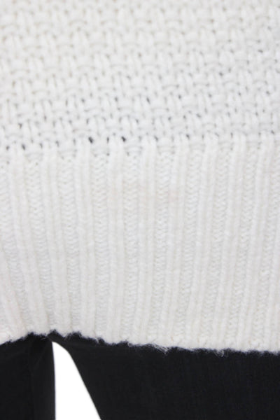Club Monaco Unisex White Pullover Crew Neck Tie Detail Long Sleeve Size XS