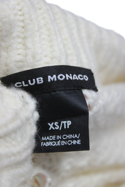 Club Monaco Unisex White Pullover Crew Neck Tie Detail Long Sleeve Size XS
