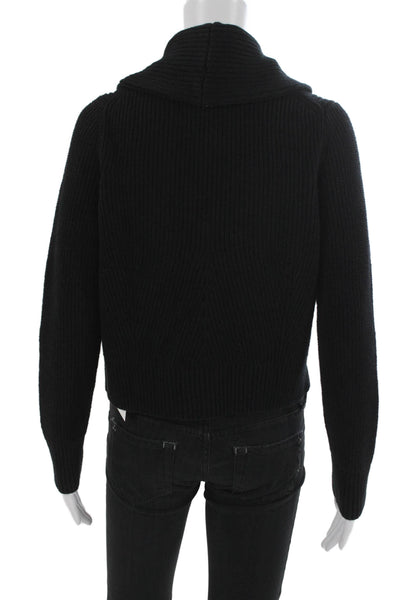 Banana Republic Unisex Cardigan Black Supima Cotton Hemp Long Sleeve Size XS