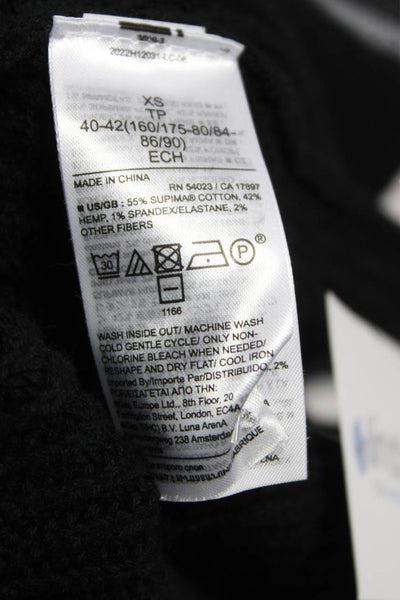 Banana Republic Unisex Cardigan Black Supima Cotton Hemp Long Sleeve Size XS