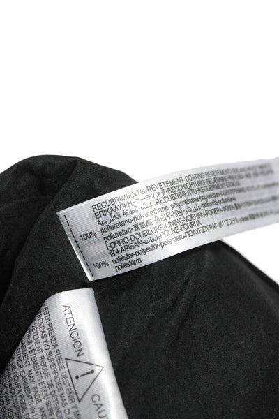Zara Women Biker Blazer Black Collared Long Sleeve Button Polyurethane Size XS