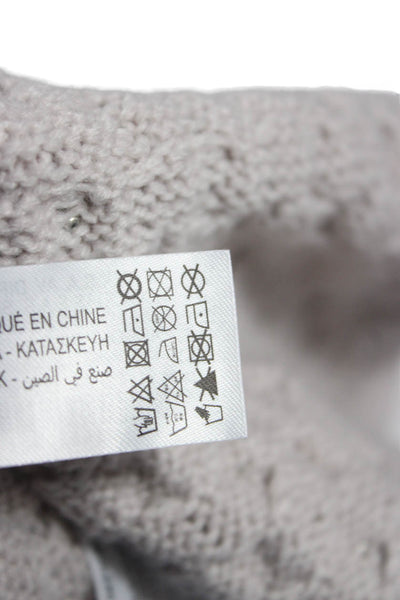 Zara Women Beige V-Neck Long Sleeve Cardigan Acrylic Size S