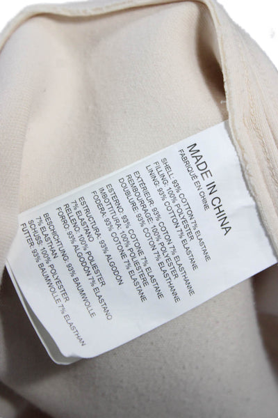 Club Monaco Women Beige Snap Coat Crew Neck Long Sleeve Size XS Petite